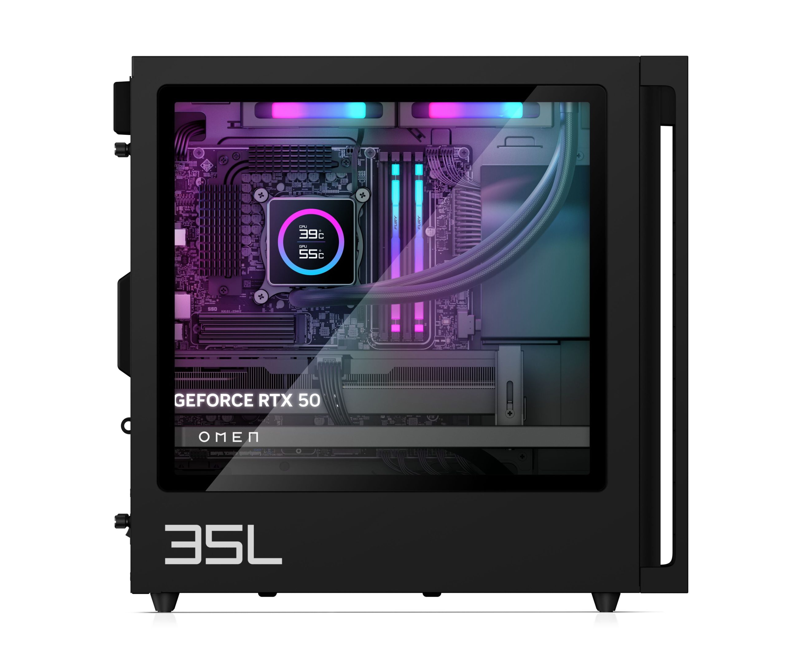 OMEN 35L Gaming Desktop GT16-0107t PC. Windows 11 Home. Intel® Core™ Ultra 7. 32GB RAM. 1TB SSD. NVIDIA® GeForce RTX™ 5070. Black - Image 12